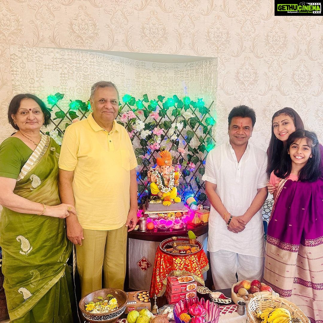 Juhi Parmar Instagram - Sharing glimpses of one of the most special days of the year at our home with all of you. The house lights up with smiles, eyes with excitement as we welcome our Ganesh Ji at home along with close friends and family visiting us! Memories which we cherish as they are framed in our hearts forever! Ganpati Bappa Morya #friends #smile #festival #festivetime #ganesh #ganeshchaturthi #together #positivity