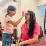 Juhi Parmar Instagram - Rakshabandhan has always been a festive time at home and what's most special is the memories....Every year like I have shared earlier, Samairra ties rakhi to me and its a bond of ours where I shall always protect her! This year Samairra was a little under the weather hence we all couldn't get ready and celebrate in the most festive way but Samairra still had a bright smile on her face and excitement in her eyes about tying rakhis and so while the frames may not look perfect, the definition of perfect is slightly different for us due to the smiles and warmth we shared along with the laughter. Not to miss we both tie rakhi to my dad too.. after all he is the one under whose umbrella of love and care we all are protected 💖 #togetherforever #togetherness #rakhi #rakhshabandhan #family #bond