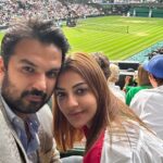 Kajal Aggarwal Instagram - Was super fun watching you @andreyrublev 🙌 Big Congratulations @djokernole you were spectacular as usual! @elisvitolina, you are so inspiring! Your grit, hard work and determination makes witnessing your magic, so special ! You deserve this win and a lot more ❤️ @rohanbopanna0403 was so good to see your brilliance in your doubles game, as always!😁 Thank you for having us for #wimbledon2023 @wimbledon @joonmeister And @72sportsgroup ❤️ Wimbledon