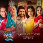 Karan Johar Instagram – The power of love and the power of families – both undefeatable. Presenting to you the trailer of #RockyAurRaniKiiPremKahaani – a glimpse of the grand celebration that lies ahead!!!!!💜
In cinemas on 28th July. 

#RRKPK @aapkadharam #JayaBachchan @azmishabana18 @ranveersingh @aliaabhatt @totaroychoudhury @utterlychurni @kshiteejog #AamirBashir @namitdas @anjalidineshanand @apoorva1972 @ajit_andhare @_ishita_moitra_ @shashankkhaitan @gogoroy @somenmishra @ipritamofficial  @amitabhbhattacharyaofficial @dharmamovies @viacom18studios @saregama_official