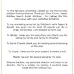 Karan Johar Instagram - To everyone - thank you!💜 @aapkadharam #JayaBachchan @azmishabana18 @ranveersingh @aliaabhatt @totaroychoudhury @utterlychurni @kshiteejog #AamirBashir @namitdas @anjalidineshanand @abhinavsharma5 @apoorva1972 @ajit_andhare @_ishita_moitra_ @shashankkhaitan @gogoroy @somenmishra @dharmamovies @viacom18studios @saregama_official @vikrammehra30 @manishmalhotra05 @ekalakhani @manushnandandop @baidnitin @amritamahalnakai @sohelsanwari @vaibhavi.merchant @ganeshacharyaa @remodsouza @farahkhankunder #RahulNanda #HimanshuNanda @shanoosharmarahihai @niluferq @kadamsid13 @tjwalebabu @ayushii17 #SumitChawla #Gopal @len5bm @shaunagautam @bindraamritpal @putlu @shwetabachchan @aartishetty @pooja__shetty @gaurikhan