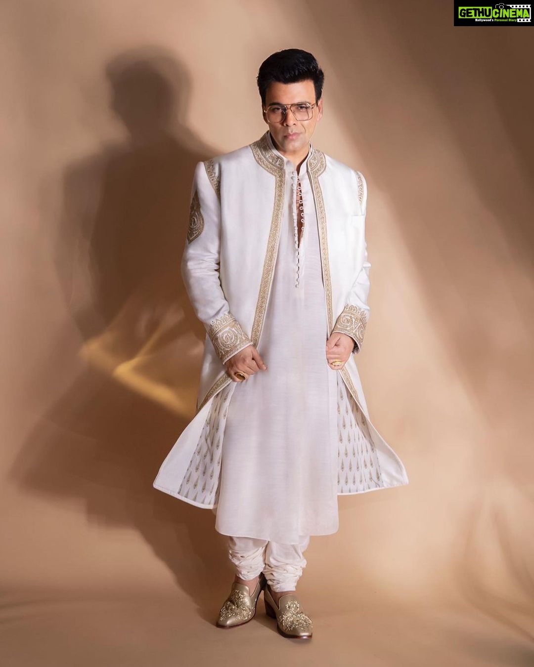 Karan Johar Instagram - The festivities begin…. Styled by @ekalakhani in @toraniofficial 📷 @maajidkhan88