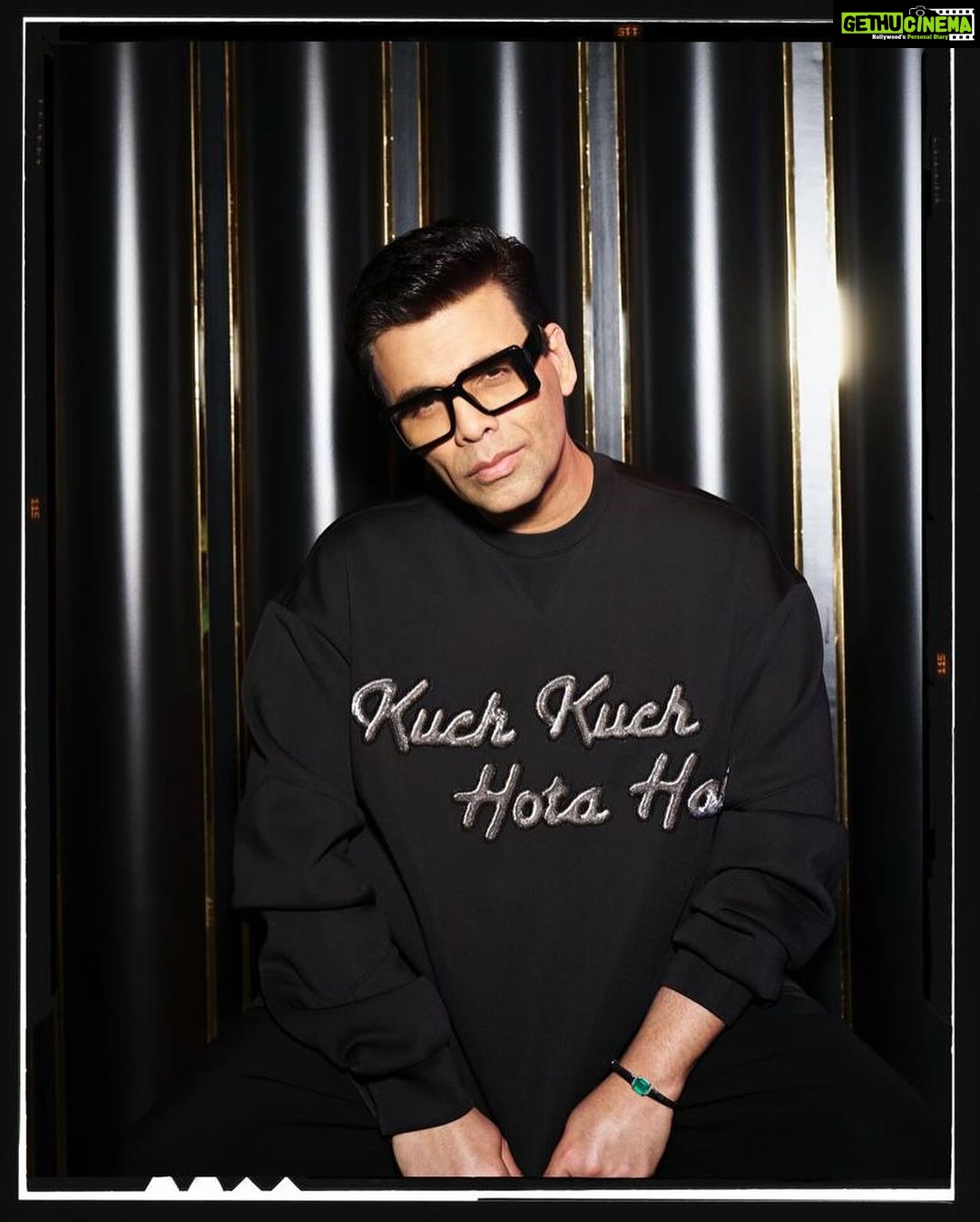 Karan Johar Instagram - Tomorrow my journey in Films completes 25 years … can’t believe It’s been that long! #diltobachahaiji #careeranniversary #25yearsofkkhh 📷 @thehouseofpixels in @goyalkanika ( made specially for us ❤️) styled by @ekalakhani