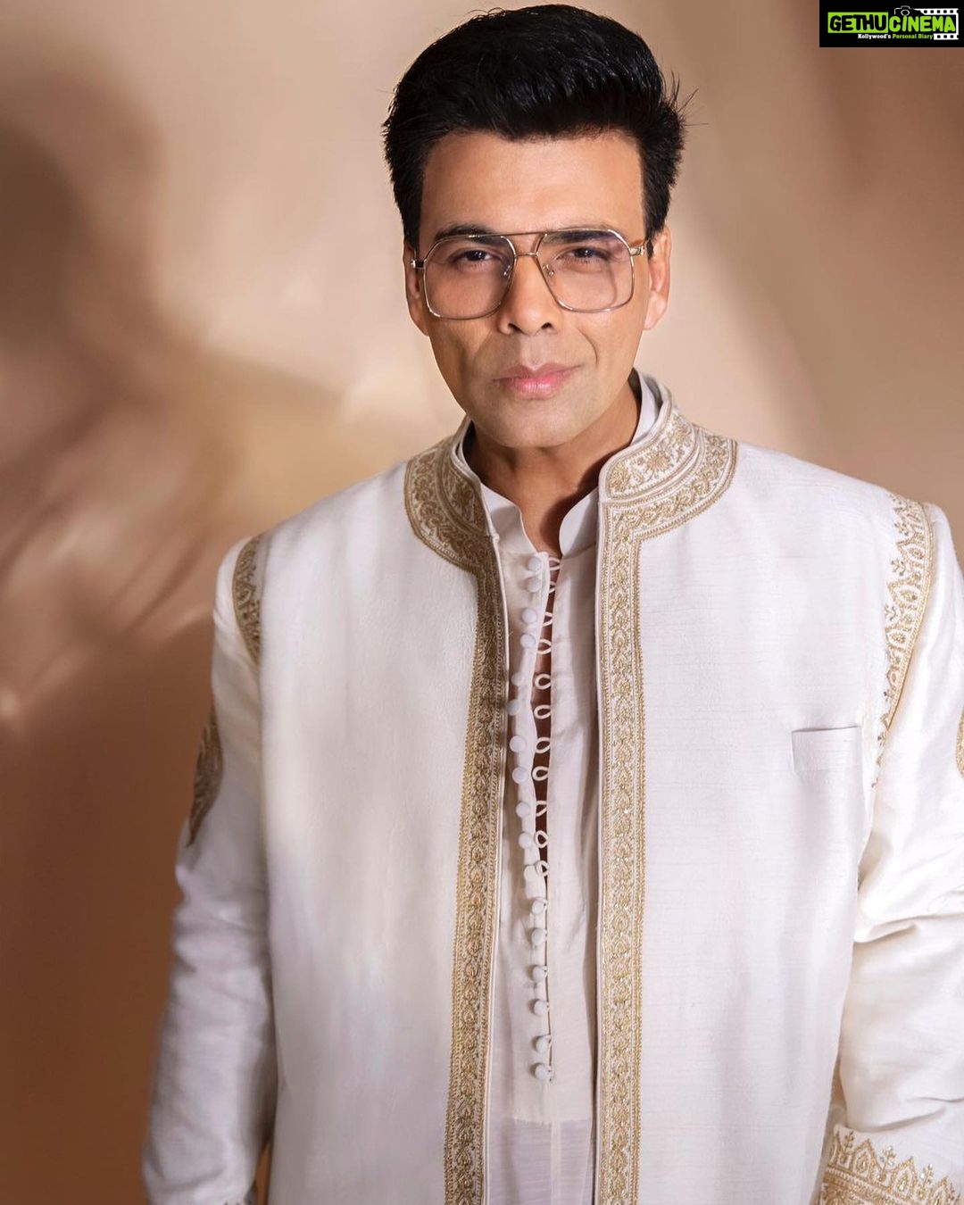 Karan Johar Instagram - The festivities begin…. Styled by @ekalakhani in @toraniofficial 📷 @maajidkhan88