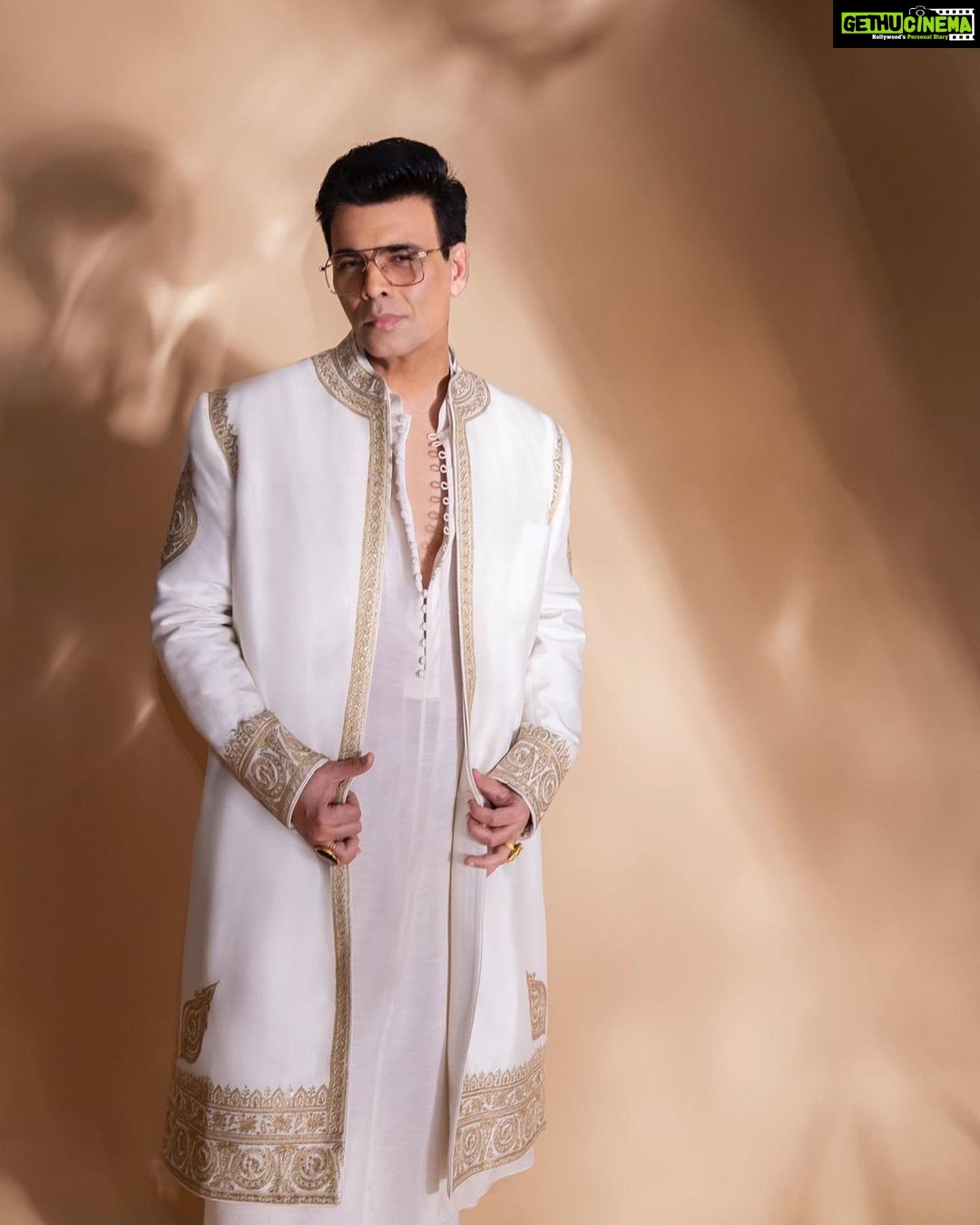 Karan Johar Instagram - The festivities begin…. Styled by @ekalakhani in @toraniofficial 📷 @maajidkhan88