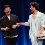 Karan Johar Instagram - Thank you @goldhouseco for inviting me to be in conversation with the incredibly talented designer, cultural commentator and my dearest friend @troublewithprabal the comfort we shared was reflective in our conversation… from my insecurities and anxieties to my celebrations and joy… it felt both cathartic and satisfying…. A huge shout out to the warm and absolutely wonderful audience…. Grateful for the love …..🙏🙏🙏🙏🙏 Gold House: @goldhouseco, @hibairshad Photography: @yeahokayali Videography: @_siv Venue: @nyuskirball Tabla & Dhol: @nihalsinghlive Dancing: @rohitgijare Jhumkas: @blossomboxjewelry