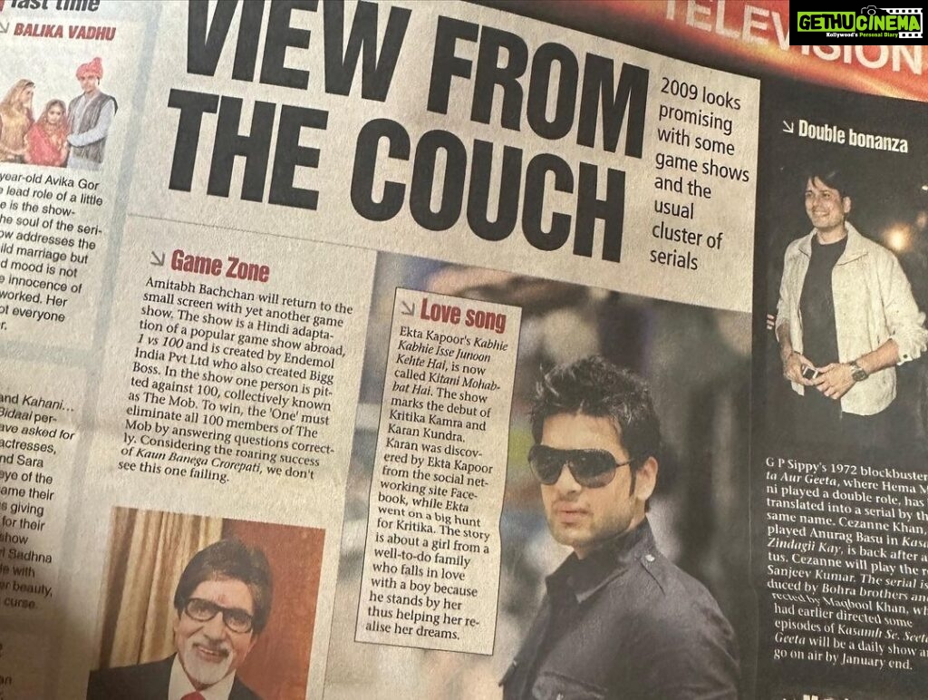 Karan Kundrra Instagram - from the first time you showed up on a newspaper to actually getting an acting job thanks to @ektarkapoor ma’am for checking her Facebook DM on that fateful day back in 2008 haha. You didn’t know what you were doing or where you were headed.. there’s so much doubt, so much risk, so much embarrassment when you fail.. and yet you chose to keep going.. from laughing stock to reigning your domain.. you did it just by not giving up… #ThankYouForComingKaranKundrra #IHaveComeALongWay I nominate my biggest inspiration @anilskapoor sir to share his story and inspire many more like me