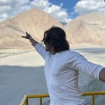 Karanvir Bohra Instagram - Thank you @wangchukstany and your entire team of @wisdomhimalayanvoyages for creating such Beautiful memories in #nubravalley @deserthimalayaresort Visited #maitribudha statue… a marvel to be seen in the middle of the mountains. Went crazy on the ATV’s @deserthimalaya_adventurepark Did longest #zipline on an altitude 17000 feet above sealevel what a crazy adventure #ladakh @utladakhtourism #unforgetablenubra #nubravalley Nubra Valley, Leh Ladakh