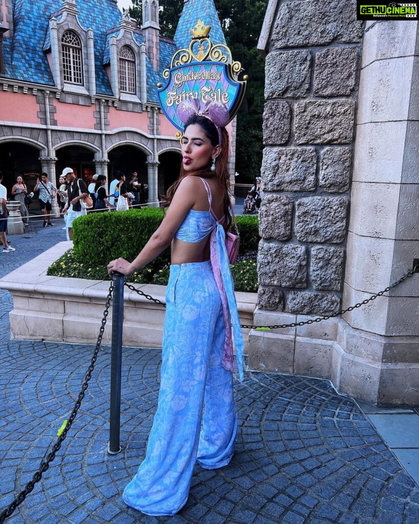 Karishma Sharma Instagram - One of the Princesses visited DisneyLand herself 💞💞 Outfit by @labelfrow Disneyland Tokyo Japan