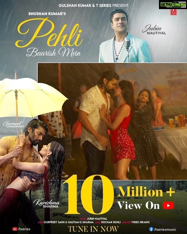 Karishma Sharma Instagram - Loving the season of romance and how! #PehliBaarishMein crossed 10M+ views on YouTube! ☔❤️Tune in now. #tseries @tseries.official #BhushanKumar @guruchoudhary @Karishmasharma22 @jubin_nautiyal @rochakkohli @ghuggss @gautidihatti @debosureshnair @videobrainsofficial