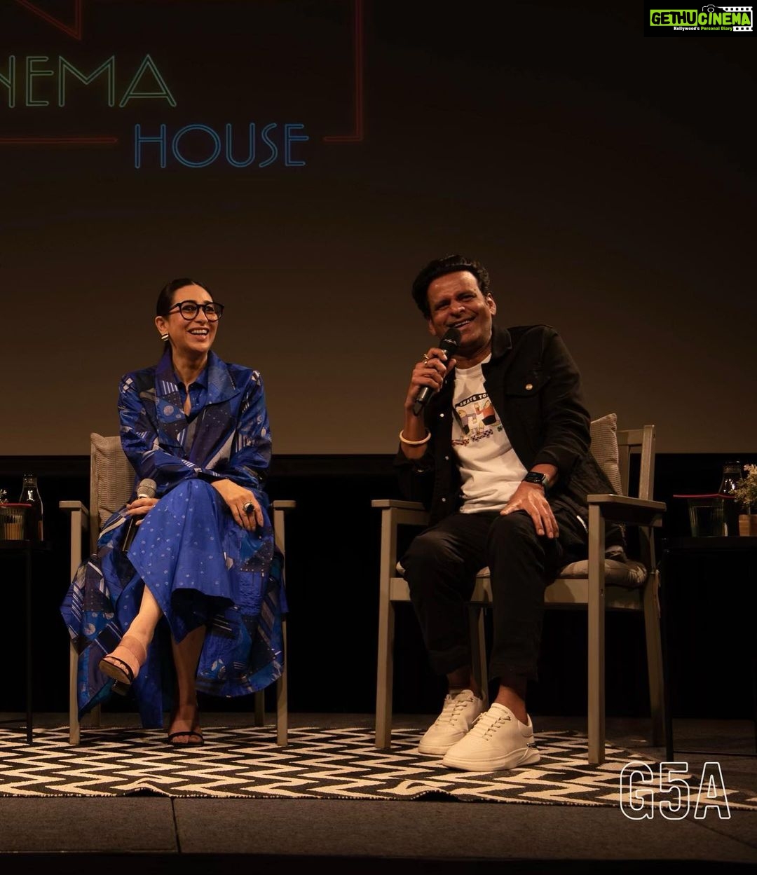 Karisma Kapoor Instagram - When Zubeidaa reunited with Victor π for a very special evening. #ShyamBenegalRetrospective at @g5afoundation #ShyamBenegal @bajpayee.manoj @khalidmohamed9487 @piabenegal9999 @nikkhiladvani @anuradha.parikh #AseemChhabra
