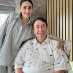 Karisma Kapoor Instagram - A friend, a guide, a role model. That’s what my papa is. To give him a beautiful surprise, here’s what I did and he loved it! 🤍 Are you also planning a surprise for papa but not sure what to do? Check out @myTridentHome’s variety of home furnishing products that shows him just how much you care. Kyunki rishte ho ya ghar, #SajaoMyTridentSe