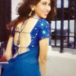 Karisma Kapoor Instagram - The days of chiffon sarees and a smile 💙 Do you remember the film ? Hint : it was a love triangle #guessinggame🔛 #flashbackfriday