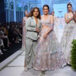 Karisma Kapoor Instagram - Embracing the beauty of change with Lashkaraa’s Garden of Serenity 🦋🌸 - the brand’s first ever bridal collection. Had a blast walking the ramp at BTFW in this exquisite hand embroidered lehenga by Lashkaraa. @lashkaraa @timesfashionweek #BTFW’22