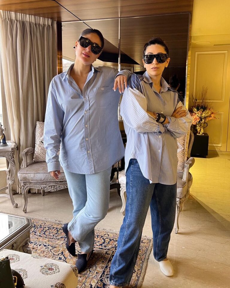 Karisma Kapoor Instagram - Coincidently always twinning and winning 😉😅🤗❤️ #sisters #familyfirst