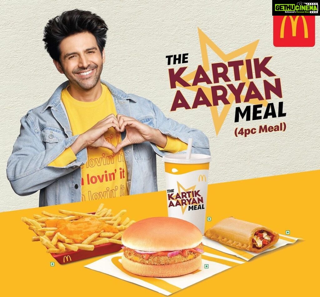 Kartik Aaryan Instagram - From getting दोस्तों के उधार वाले पैसों से burgers at McDonald’s to now having a meal under my name- The Kartik Aaryan Meal I‘m lovin’ it 😋