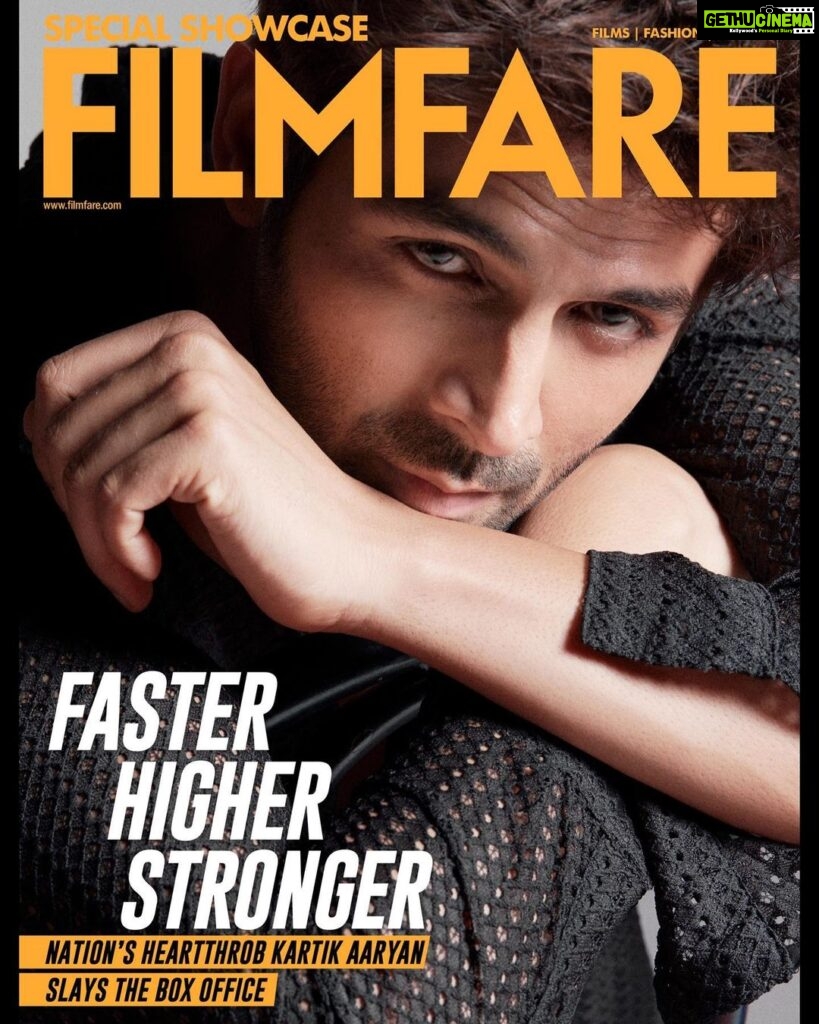 Kartik Aaryan Instagram - Filmfare 🤍 #Repost @filmfare He's weathered the storm of his days of starting out to rise as the emperor in box-office. Today he is one of the most bankable stars with solid commercial successes to his name. Currently basking in the glorious response to #SatyaPremKiKatha, meet our July 2023 cover star - #KartikAaryan who's rightfully grabbing eyeballs and owning the spotlight. ♥️💯 Credits: Photographer: Tarun Vishwa (@tarunvishwaofficial) Hair: Milan Thapa (@milankepchaki) Makeup: Vicky Salvi (@vickysalvi22) Styling: The Vainglorious (@the.vainglorious) London, United Kingdom