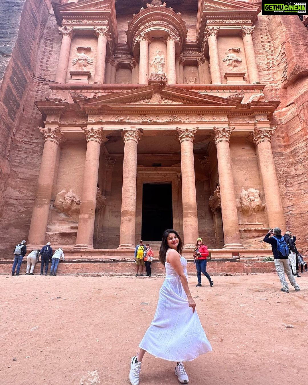 Karunya Ram Instagram - Woooo finally β
got to visit one of wonders of the world in my list (Jordan Petra )β€οΈβπΌπ€ : : : #karunyaram #milkybeautykarunyaram #jordan #petra #wondersoftheworld #travel #vacation Petra, Jordan