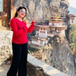Karunya Ram Instagram - Tiger nest monastery one of beautiful place in Bhutan 🥰 Paro Taktsang Temple 'Tigers Nest'