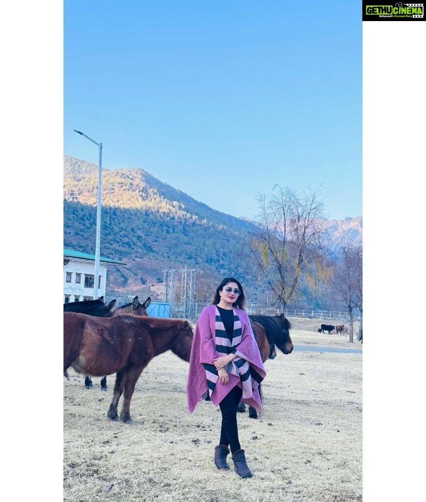 Karunya Ram Instagram - You change the world by being yourself 💓🖤 : : #bhutan #paro #vacation #travel #burberry #styleicon #fashion #modren #dolcegabbana Paro Woochu