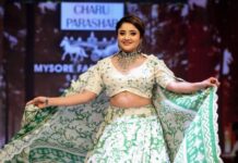 Karunya Ram Instagram - Mysore fashion week 💚🤍 : : Wearing : @charu_parashar_official Jewllry : @sri_ganesh_sadashivnagar Watch : @timex.india Evnt : @mysorefashionweek @jayanthiballal : : #karunyaram #milkybeautykarunyaram #fashion Mysore Union