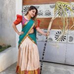 Karunya Ram Instagram - 🌴💐🌴 : : : #karunyaram #milkybeautykarunyaram #festival #sankranti #halfsaree #beautiful #cute #traditional Raja Rajeshwari Nagar, Bangalore South