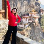 Karunya Ram Instagram - Tiger nest monastery one of beautiful place in Bhutan 🥰 Paro Taktsang Temple 'Tigers Nest'