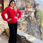 Karunya Ram Instagram - Tiger nest monastery one of beautiful place in Bhutan 🥰 Paro Taktsang Temple 'Tigers Nest'