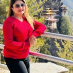 Karunya Ram Instagram - Tiger nest monastery one of beautiful place in Bhutan 🥰 Paro Taktsang Temple 'Tigers Nest'