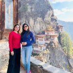 Karunya Ram Instagram - Tiger nest monastery one of beautiful place in Bhutan 🥰 Paro Taktsang Temple 'Tigers Nest'