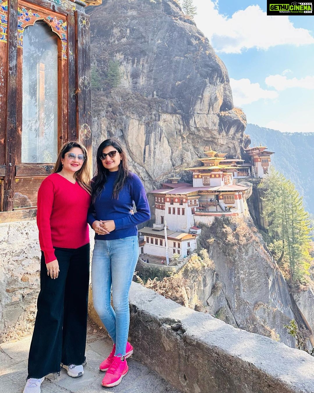 Karunya Ram Instagram - Tiger nest monastery one of beautiful place in Bhutan 🥰 Paro Taktsang Temple 'Tigers Nest'