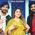 Karunya Ram Instagram - This Sunday at 6pm do not miss to watch tis funfilled show #ganabajan at @starsuvarna ; : #starsuvarna #karunyaram #ganabajana #sunday #funshow #raymokannadamovie #milkybeautykarunyaram #actress