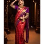 Karunya Ram Instagram - 💜❤️‍🩹💙 : : #karunyaram #milkybeautykarunyaram #sareelove #traditional #cute #beautiful #gorgeous