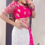 Karunya Ram Instagram - Madanari 💖🤍 : : Costume : @laxmikrishnaofficial Makeup : @makeoverbysamridhi_ram Hair : @makeover_by_chitra_ : : #karunyaram #milkybeautykarunyaram #manikechallenge #instareels #trending #viral #instagood #instalike #beautifull #gorgeouse #cute