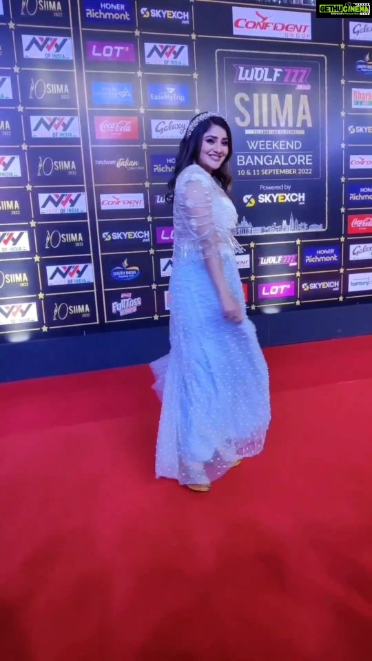 Karunya Ram Instagram - Let's all welcome @ikarunya to #siima2022 @wolf777newsofficial @confidentgroupofficial @sky_exch_ @bharathicementofficial @marsgalaxyindia @hindwarehomes @lotmobilesofficial @southindiashopping @honer_homes @parleproducts @easemytrip @jwmarriottblr #10YearsofSIIMA #SIIMA2022 #SIIMA #Wolf777News #Wolf777SIIMAWeekEnd #ConfidentGroup #HonerRichmont #GalaxyChocolate #SkyExchnet #BharathiCement #LOTMobiles #Hindware #SouthIndiaShoppingMall #NVYTV #ParleFullToss #easemytrip
