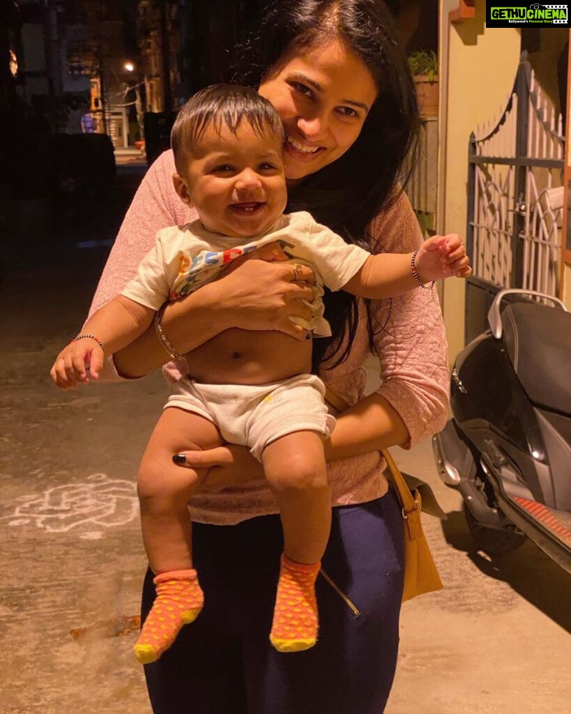 Kavitha Gowda Instagram - This bundle of happiness made my day ❤️❤️ Agastya 👼 @dhanrajcm_official @shalini_dhanraj