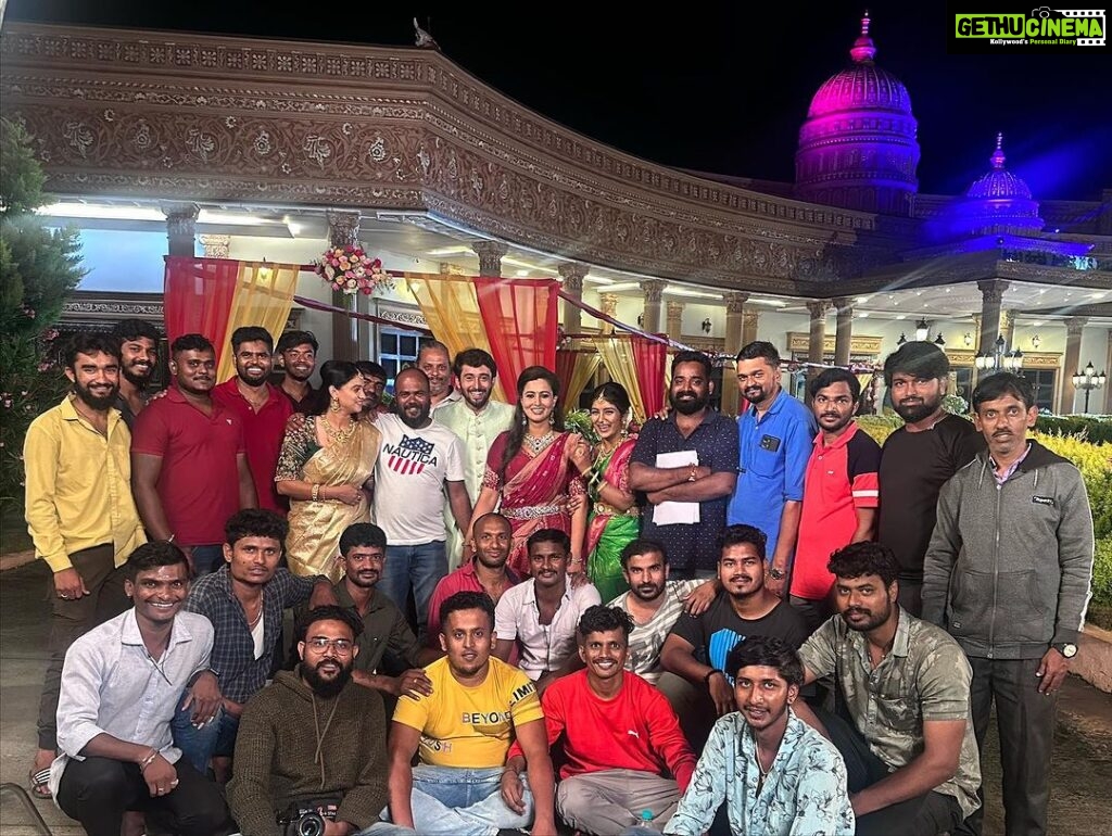 Kavitha Gowda Instagram - Back after a long time with one of the best directors and Team Punyavathi as CHINNU & GOMBE …… Will share all my experience soon …. #lakshmibaramma #kavitha #kavithagowda #chinnu