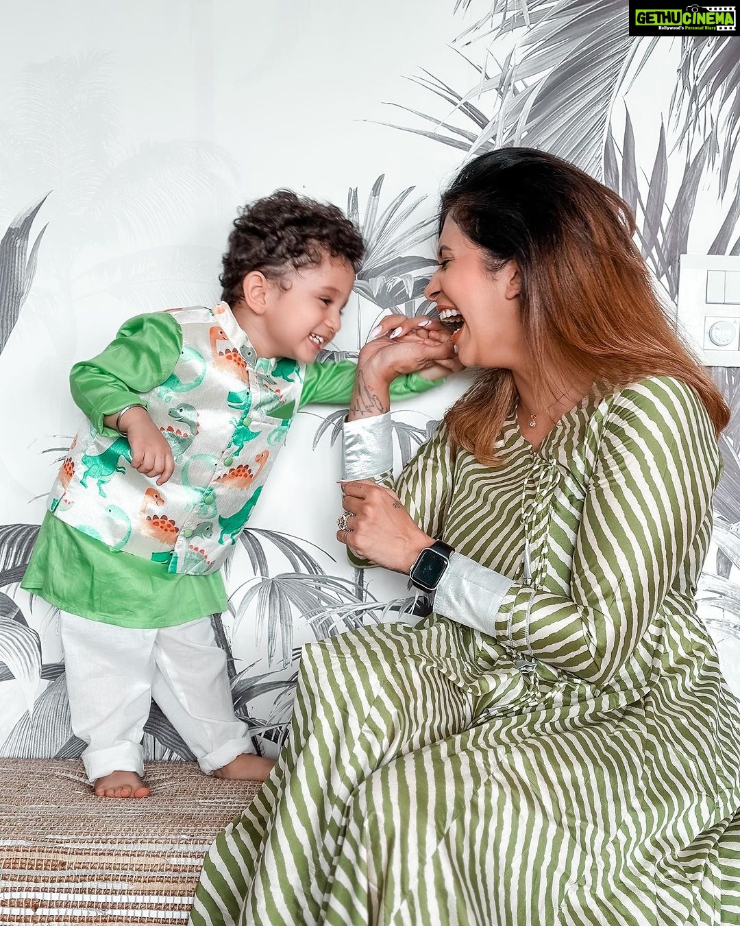 Kishwer Merchant Instagram - 🎉👧 Calling All Parents! Unveil the Grand Rakhi Collection at FirstCry's Spectacular Sale! 🌸🛍️ As a mother, I count my blessings every day, especially when I see the joy that Nirvair brings to our lives. This Raksha Bandhan, I can't help but marvel at how my boy embraces the spirit of the occasion with his vibrant enthusiasm and infectious smiles.I ordered the babyoye votton woven kurta for him and he loved it, it was so comfortable. 🎈He has an uncanny knack for choosing the most colorful and lively outfits as if he understands the essence of the celebration🌈 I've Already Snagged the Most Adorable Ensembles for my lil baby. Make this Rakhi more special for your munchkins with the beautiful and colorful ethnic collection at FirstCry! 💕✨ Don't let these unmissable offers slip away! Use my dode *KISHWERRB50* for a splendid 50% off on FirstCry Fashion! 🎉👕 #firstcryrakhi23 #firstcrykirakhi #FussNowAtFirstcry #FirstcryIndia #Firstcry #collaboration #ShopAtFirstcry #FussyIsFantastic #rakshabandhan #Rakhi2023 #kidsethnicwear #brothersisterlove #Festive fashion