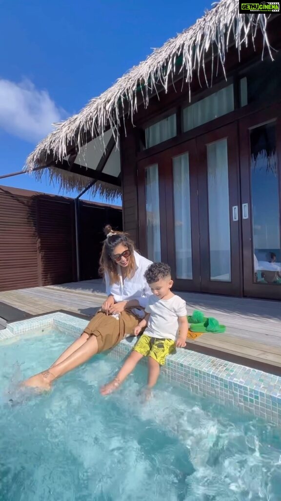 Kishwer Merchant Instagram - And just like this we will celebrate my Jaans birthday the whole day today in the most beautiful @coco_resorts 🥂🧿🤩 U are 2 today and I love u so so so much , wanna do and give u the best always , May Allah Bless you always my Jaan 😇🧿 @irisreps