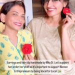 Leslie Tripathy Instagram - Earrings and hair clip handmade by Mita Di. Let’s support her, order her stuff as it’s important to support Women Entrepreneurs by being Vocal for Local 🇮🇳 #instareels #instadaily #instafashion #instareelsindia❤️ #viralvideos Mumbai, Maharashtra