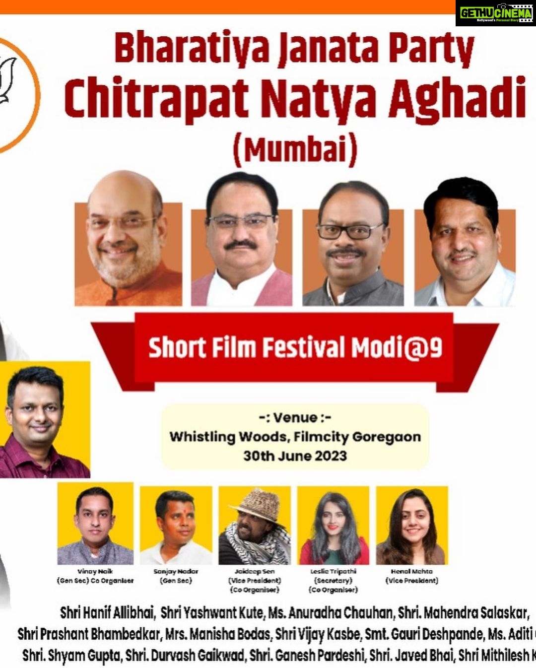 Leslie Tripathy Instagram - I am Anchoring and co- organising BJP event today #modi at 9 years Shortfilm festival by BJP chitrapat Natya aghadi , at #whistlingwoods #gotegaon #mumbai. Film makers and artists that had applied and got shortlisted for the #filmfestival . #housefull already Mumbai, Maharashtra