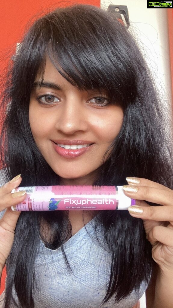 Leslie Tripathy Instagram - @fixuphealth_india #ad repair your skin with #fixuphealth 500 mg #glutathion rich in #antioxidants .15 tablets in #strawberryflavour Mumbai, Maharashtra