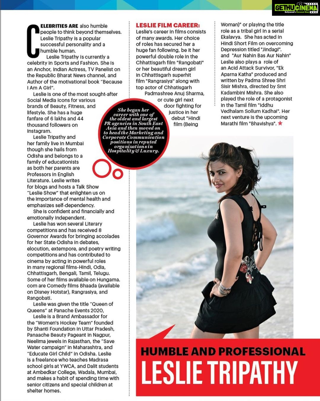 Leslie Tripathy Instagram - To get featured in the magazine @taarezameenparmagazine Friends all actors, entrepreneurs, influencers,success stories contact CEO, Founder @shikhavig1990 . Thank u Shikha and team for wonderful feature . Special shoutout to @piyalitoshniwal_official 💝🧿