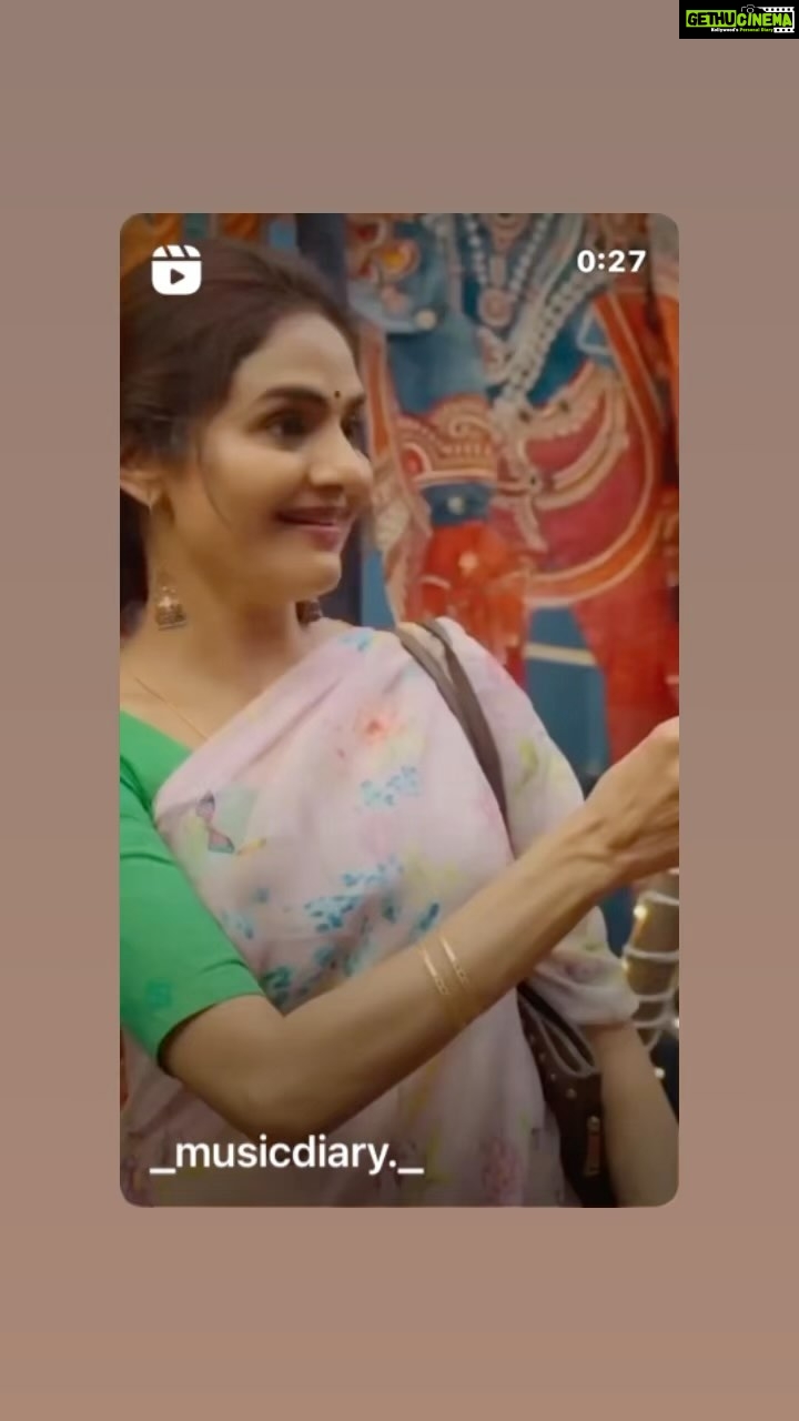 Madhoo Instagram - #sweetkaaramcoffee #theeravaanam my favour song … @swathy_raghu____ @manju.mohan83 @krishnafilmmaker @bejoynambiar #reshma thank you for giving me my soul and confidence back ❤️❤️❤️