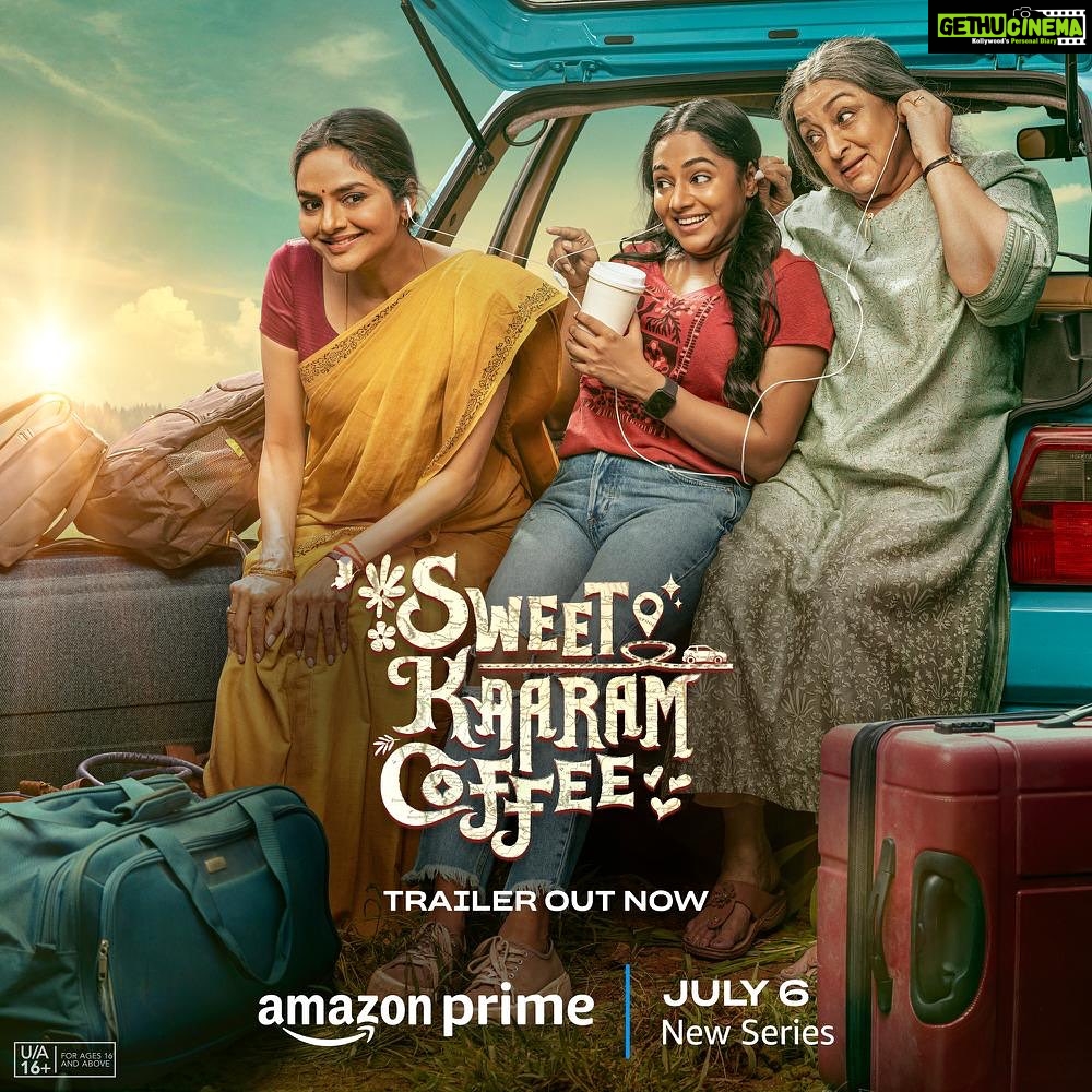 Madhoo Instagram - Bound by love and fueled by adventure, we are ready to hit the road for the most epic road trip.🚗🤩❤️ Trailer Out Now! https://youtu.be/1X_iut1c4lo Watch #SweetKaaramCoffee on Prime Video, July 6 @primevideoin #ReshmaGhatala #Lakshmi @santhybee #VamsiKrishna @liontoothsocial @bejoynambiar @krishnafilmmaker @whatiswat @manju.mohan83 #GovindVasantha @sharmishta.roy #KrishnanVasant @viraj2singh @remydalai @ekalakhani #PraveenAnthony @srinivasbhuvan @thinkmusicofficial @siva_ananth @mr_makhija #KavinBabu @_balasuresh @dev.in.the.gram @alexx_onell @ayeshakapur @danixycode @karthiknetha_official @gbalaji @valentino_suren @alagiakoothan @g_man4ever_official @vinithramenon @krishnaramkumar @anita.nuthakki https://youtu.be/1X_iut1c4lo