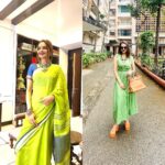 Madhoo Instagram - My #saturdayvibes green shine 🧚🏿‍♀️