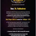 Madhushree Instagram - Thanks to She Tamil Nakshtram Awards to believe in Mallipoo. #shetamilnakshathramawards2023 #maliipoo