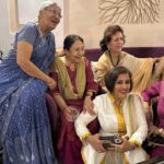 Madhushree Instagram – Celebrating 4 places Ganpati Pooja  with #ruhankapoor  #dineshshahra  #ushasavara #arunita . #mahendrakapoor  #music  #ganeshpooja  #lordganesha  #bhajan  #songs .