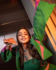 Madhuurima Instagram - Yes !! It’s a cheat day !!!!
Stylist - @stylebyriyajn
Photographer - 
@deepak_das_photography
Makeup & Hair - @makeoverbysejalthakkar 
Outfit - @iturish
Jewellery - @sejalcreation23
Location - @radissonblumumbaiairport
Team - @greenlight__media