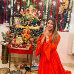 Madhuurima Instagram - He’s so cute 🤗🤗🤗🤗 Orange outfit by @rivaajclothing
